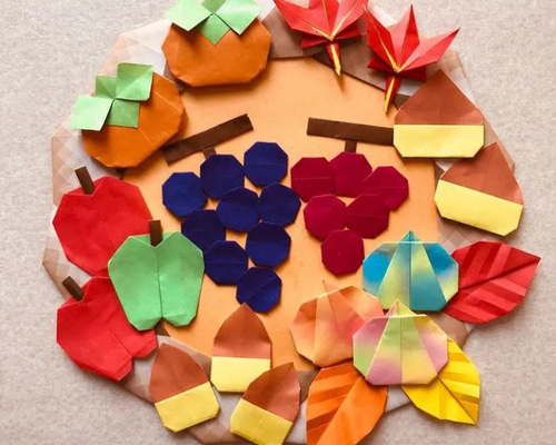 折り紙　秋.落ち葉リース★大特価 折り紙 秋.落ち葉リース☆大特価 折り紙 秋.落ち葉リース☆大特価