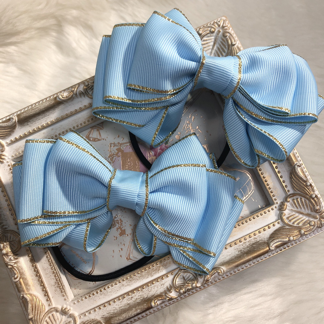 【150】 ハンドメイド　リボン　ヘアゴム ベース BASE ハンドメイドリボンヘアゴム 10個入りセット （K