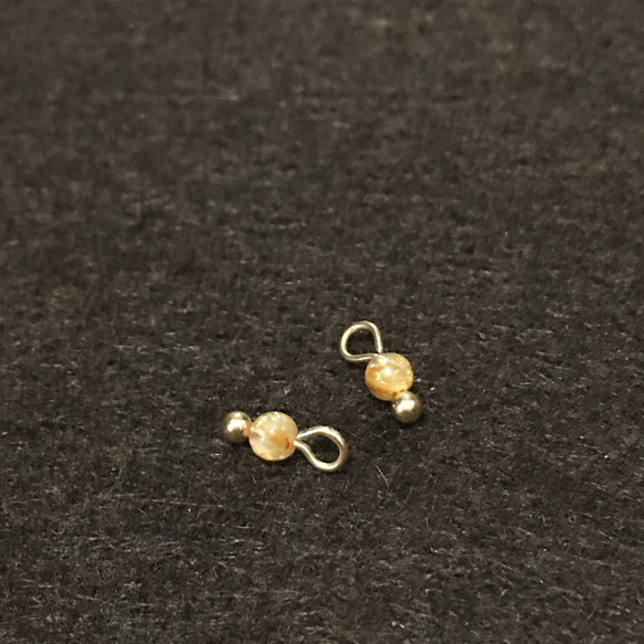 カンが開く14kgfハンドメイド素材】3㎜ルチルクオーツのチャームセット