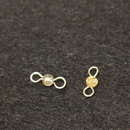 カンが開く14kgfハンドメイド素材】3㎜ルチルクオーツのチャームセット