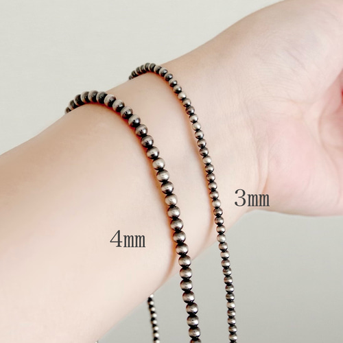 ナバホ パール ネックレス 5mm シルバー925 40cm 45cm 50cm