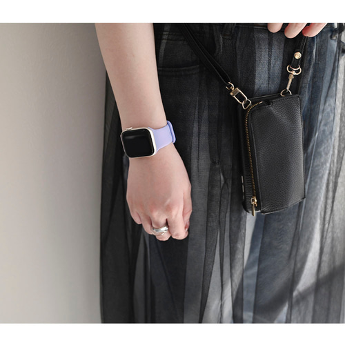 名入れ 【 AppleWatch シリコン バンド パープル 】 アップルウォッチ