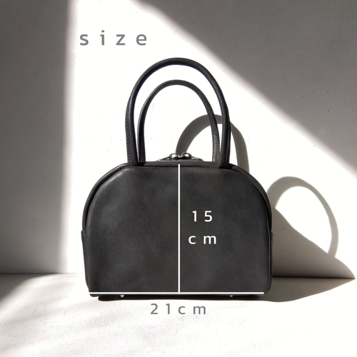 ミニボストンバッグ／国産牛ヌメ革(姫路レザー) ハンドバッグ monotone