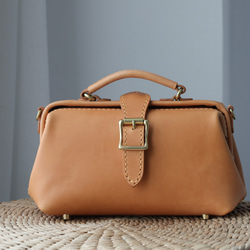 12色展開！大人気！横型がま口バッグ 手作りのレザーショルダーバッグレディース 総手縫い 2枚目の画像