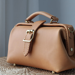 12色展開！大人気！横型がま口バッグ 手作りのレザーショルダーバッグレディース 総手縫い 5枚目の画像