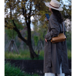 12色展開！大人気！横型がま口バッグ 手作りのレザーショルダーバッグレディース 総手縫い 11枚目の画像