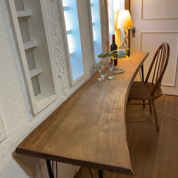 美品 木製カウンターテーブル カーブデザイン 美品 木製カウンターテーブル カーブデザイン 美品 木製カウンター