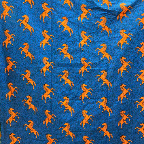 アフリカンプリント 生地 アフリカ布019 馬 horse うま ウマ 幅118 長