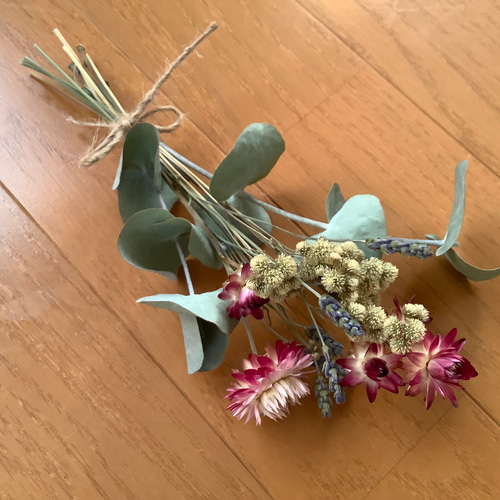 ドライフラワー ユーカリ 貝細工 アゲラタム ブーケ 花束 ドライ 