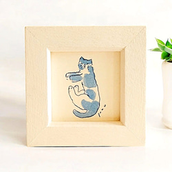人物とペットのオーダー受付中　女性と黒猫 原画　ミニ絵画　おまけフレーム付き Amazon.co.jp: 絵画 現代アート 黒猫と少女 榎本早織 額入り