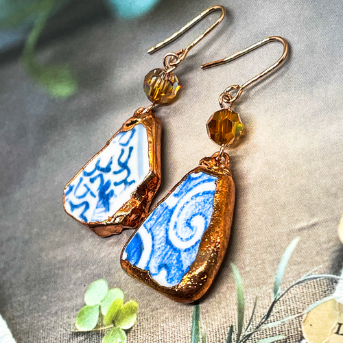 シー陶器のピアス サンカクケイ☆エレクトロフォーミング ピアス