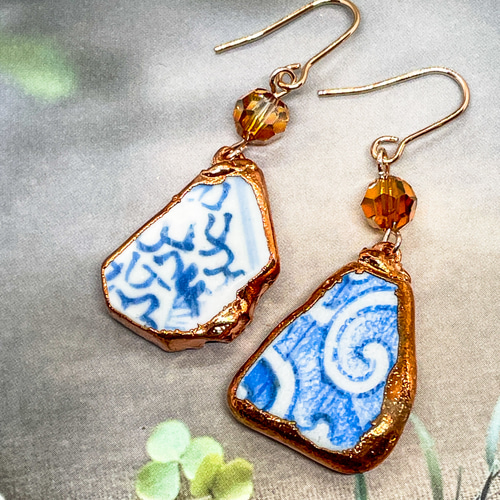 シー陶器のピアス サンカクケイ☆エレクトロフォーミング ピアス