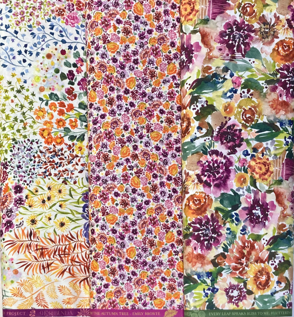 「Floribunda　リッチカラー花柄３枚セット」moda 生地 カットクロス　Create Joy Project 3枚目の画像