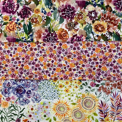 「Floribunda　リッチカラー花柄３枚セット」moda 生地 カットクロス　Create Joy Project 2枚目の画像