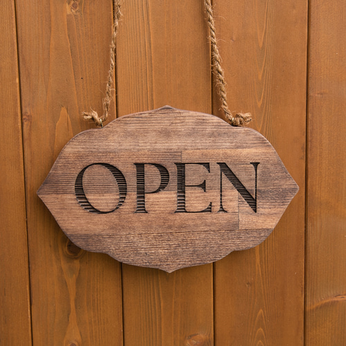 クラシックの木製店舗看板 表札 OPEN CLOSED『選べるレトロ
