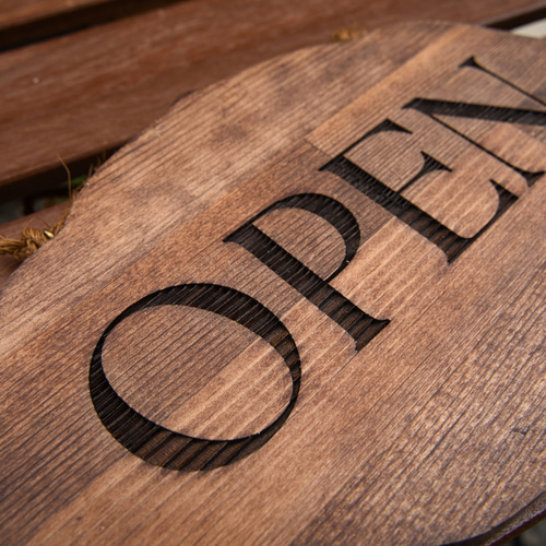 クラシックの木製店舗看板 表札 OPEN CLOSED『選べるレトロ