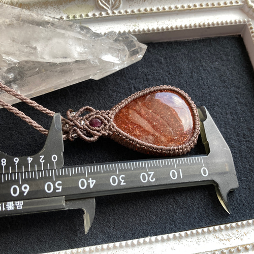 サンストーン マクラメ編みネックレス・マクラメネックレス ネックレス