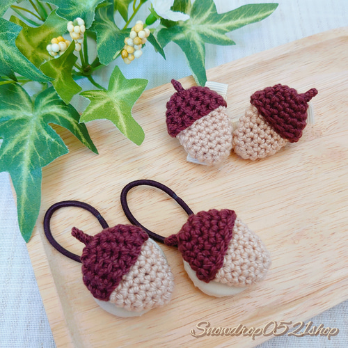 秋限定2024【2個セット♪】 どんぐり♡ヘアアクセサリー ヘアゴム