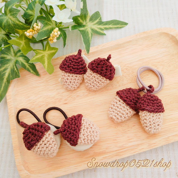 ♡どんぐり♡ベビーヘアクリップヘアゴム