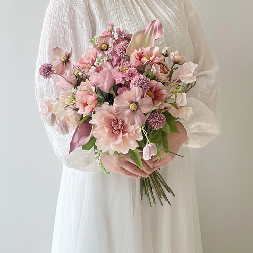 7日で届く！】ナチュラル＆上品 モーブピンクブーケ カラーブーケ