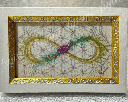 フラワーオブライフ&メビウス点描画/高波動エネルギー開運ミニアート