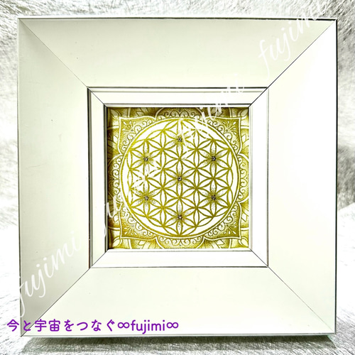 高波動！フラワーオブライフ点描画/神聖幾何学模様 絵画