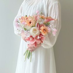 7日で届く！】完成品ブーケ ピンク フープブーケ こちらのお写真の