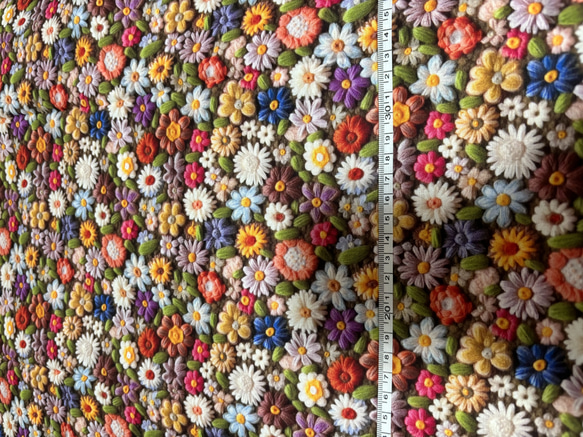 カラフルな花模様の生地 ஐ..カラフルな花柄｡:°ஐ..3Dプリント 生地約45×110 生地