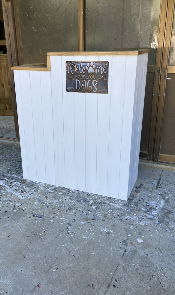 【受注製作】ホワイト★レジカウンターテーブル【900】受付★店舗☆ネイル　美容室 受注製作