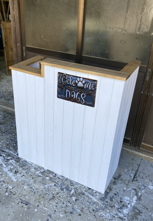 【受注製作】ホワイト★レジカウンターテーブル【900】受付★店舗☆ネイル　美容室 受注製作