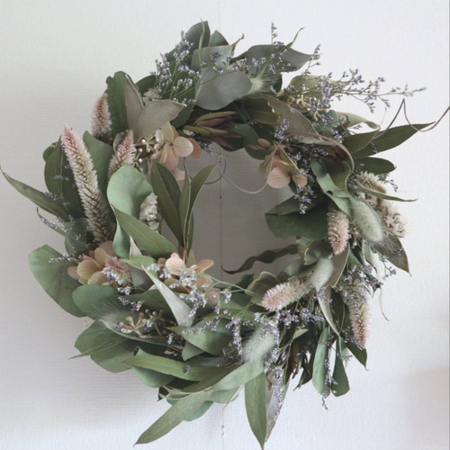 ユーカリとセロシアのナチュラルリース リース viento 通販 18109065