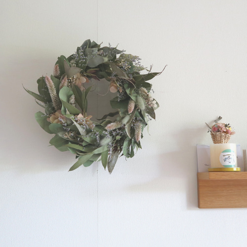 ユーカリとセロシアのナチュラルリース リース viento 通販 18109065