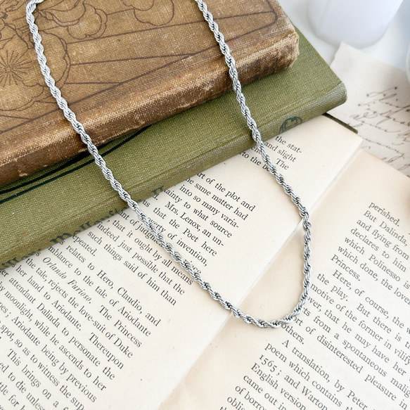 シルバー：ロープチェーンのチョーカーネックレス SV620S チョーカー