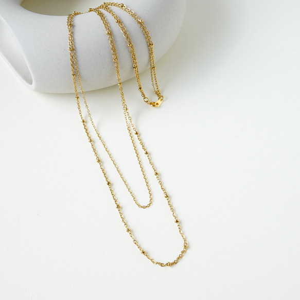 つけっぱなしOK・長め80㎝】シンプル レイヤードネックレス ロング