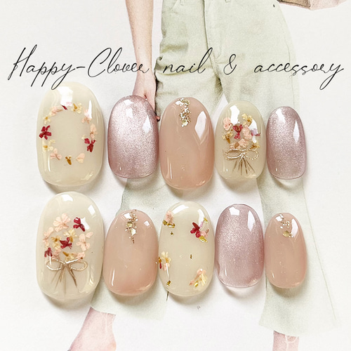 サイズオーダー♡ パステル3Dフラワーネイルチップ イエロー size  