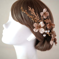 【ハナミズキ-headdress】ー 結婚式髪飾り /  成人式髪飾り / 卒業式髪飾りー(gold) 1枚目の画像