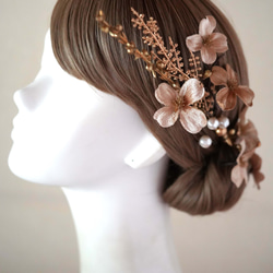 【ハナミズキ-headdress】ー 結婚式髪飾り /  成人式髪飾り / 卒業式髪飾りー(gold) 2枚目の画像