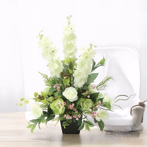 光触媒 人工観葉植物 ウォールグリーン フェイクグリーン ホワイト