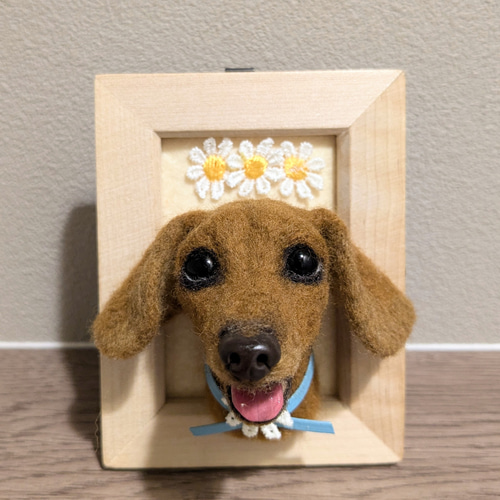 展示品【✨わくわく枠わんこ✨】ダックス【顔幅3.3cm】羊毛フェルト犬