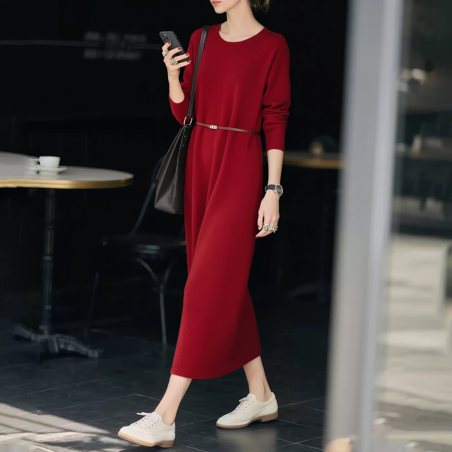 2色ニットワンピース15CLBB00750