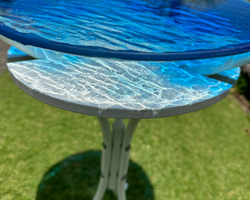 新作 ブルーウォーター 寄せるさざなみ 水紋の影 穏やかな海ガラス