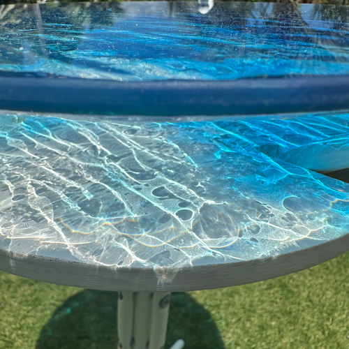 新作 ブルーウォーター 寄せるさざなみ 水紋の影 穏やかな海ガラス