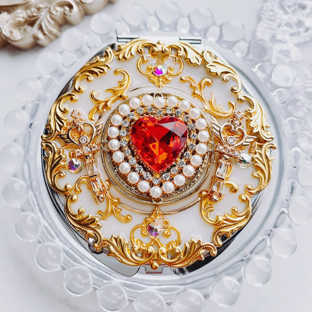 mint green キラキラ魔法のプリンセスコンパクト　両面ミラー