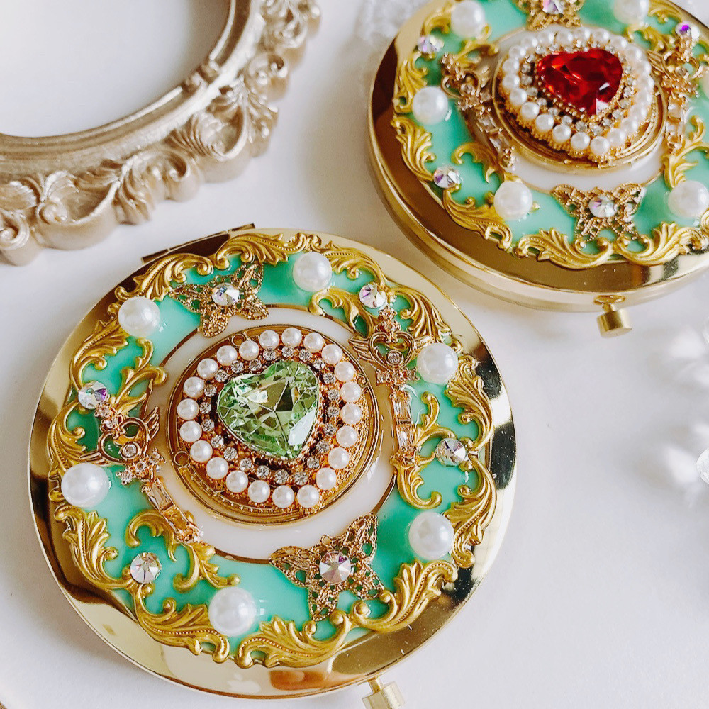 mint green キラキラ魔法のプリンセスコンパクト　両面ミラー