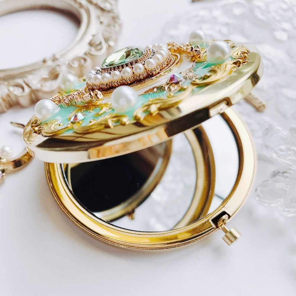 mint green キラキラ魔法のプリンセスコンパクト　両面ミラー