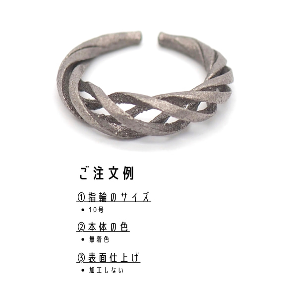 イヤーカフにもなるリング 「巡る」 純チタン製 また