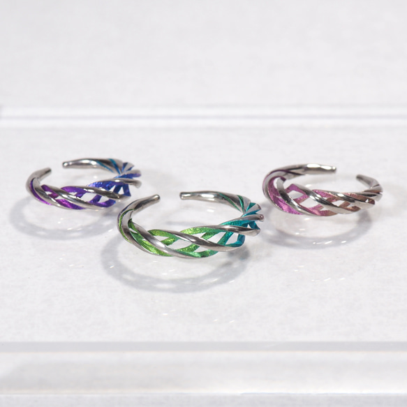 イヤーカフにもなるリング 「巡る」 純チタン製 また