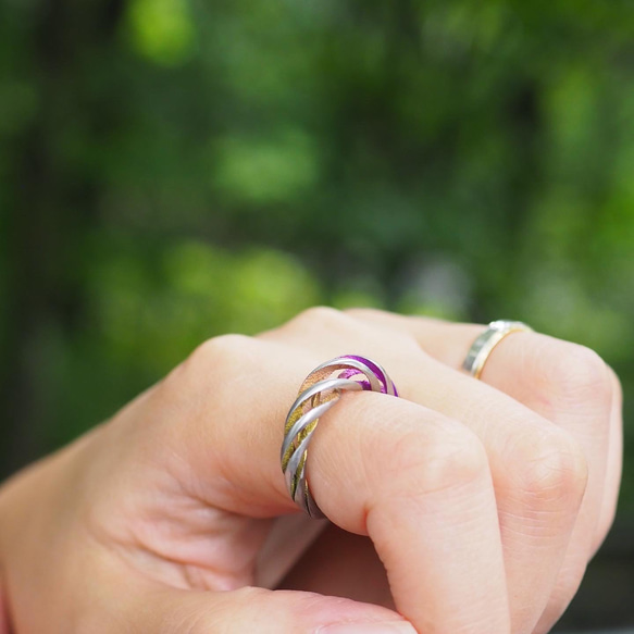 イヤーカフにもなるリング 「巡る」 純チタン製 また