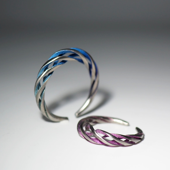 イヤーカフにもなるリング 「巡る」 純チタン製 また