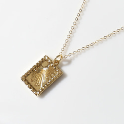 美品★K10 WG ネックレス ペンダント スクエア レイヤー] K10WG スクエア ネックレス（761851） ｜ women